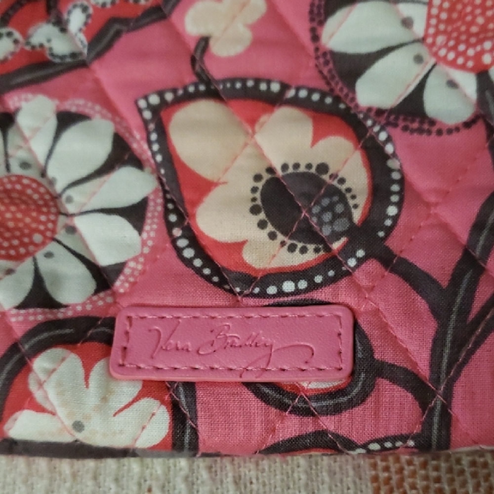 Vera Bradley Pink and Black Floral Quilted Bag